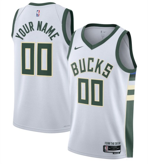 Youth Milwaukee Bucks Active Player Custom White City Edition Swingman Stitched Jersey